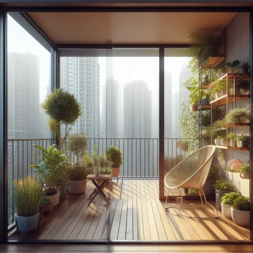 Balconies and terraces are great locations for an indoor garden.