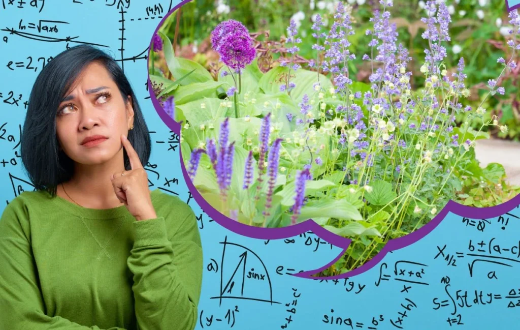 A woman thinking about spacing plants